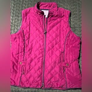Joules Nimba Pink Quilted Vest Plaid Size 12